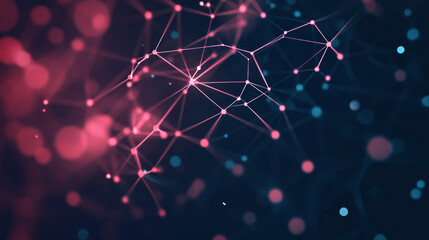 Poster - Polygon abstract background concept of dots and lines connected. with a dark background. internet network connection.