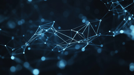 Poster - Polygon abstract background concept of dots and lines connected. with a dark background