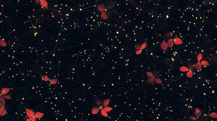 Poster - Polygon abstract background concept of dots and lines connected. with dark background.