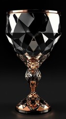 Poster - A highly detailed render of a faceted glass goblet