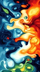 Poster - Abstract artistic painting of swirling colors and flowing forms