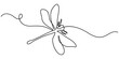 © LINE SIMPLE DRAWING - Dragonfly continuous one line art drawing of outline vector illustration, Dragonfly continuous one line drawing, Continuous one line drawing. Flying dragonfly logo. Black and white vector illustration