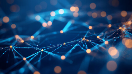 Poster - digital background of dots and lines. Abstract technology background concept. Big data connection.