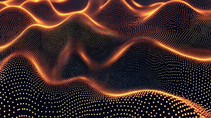 Poster - Digital cyberspace geometric background with particles and digital data network connections.