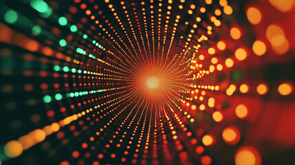 Poster - Digital cyberspace geometric background with particles and digital data network connections.