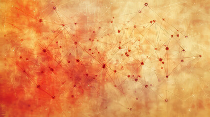 Poster - Digital cyberspace geometric background with particles and Digital data network connections.