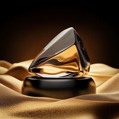 Poster - An abstract crystal sculpture placed on a luxurious textured surface