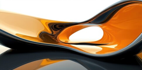 Poster - A digitally rendered abstract composition featuring fluid shapes and textures