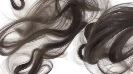 Aufkleber - flowing dark hair strands creating a dynamic vector illustration generative ai