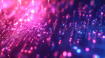 Poster - Digital cyberspace and particles background