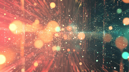 Poster - Digital cyberspace and particles background