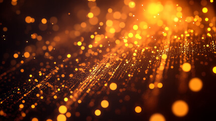 Poster - Digital Cyberspace with Particles and Digital Data Network Connections. High Speed Connection and Data Analysis Technology Digital Abstract Background Concept. 3d rendering