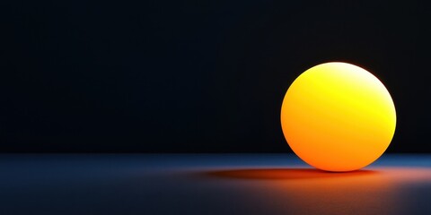 Poster - A glowing yellow orange sphere against a dark blue background