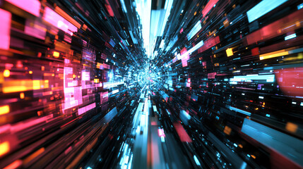 Poster - Hi-Tech digital display holographic abstract background