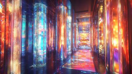 Poster - Hi-Tech digital display holographic information abstract background