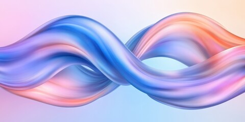 Poster - Abstract flowing ribbons displaying various shades of many different colors