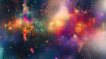 Poster - Hi-Tech digital display holographic information abstract background
