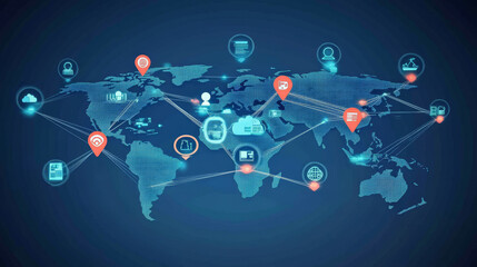 Poster - data transfer cloud computing technology concept. there is a large prominent cloud icon in the cente