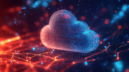 Poster - data connection with network sky cloud storage technology internet business concept background