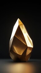 Poster - An abstract geometrical sculpture of polished golden appearance