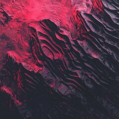 Poster - An abstract representation of red and black textured formations