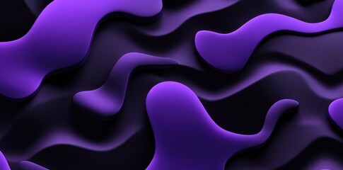 Poster - Abstract flowing purple shapes blend on a dark textured background