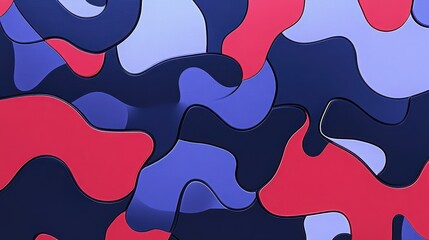 Poster - Abstract colorful flowing shapes and curves creating a patterned background design