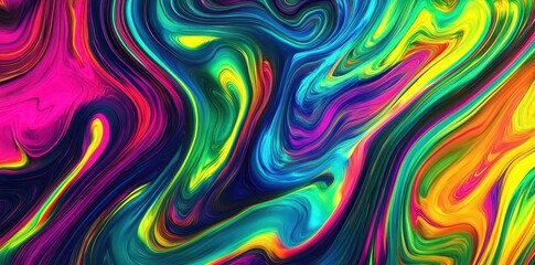 Poster - A vibrant and swirling abstract artwork featuring multiple colors and patterns