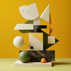 Poster - An abstract composition of geometric shapes and vibrant colors