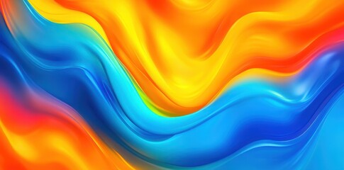 Poster - A flowing and colorful abstract design with smooth wave patterns