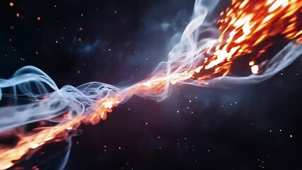 Wall Mural - A mesmerizing display unfolds in the cosmos, showcasing vibrant flames intertwining with swirling energy. This celestial performance reveals the beauty of space at its most dynamic.