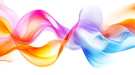 Poster - Rainbow ribbon abstract shapes with white background