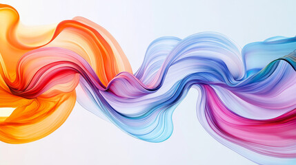 Poster - Rainbow ribbon abstract shapes with white background
