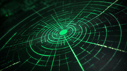 Poster - Vector green radar in searching on Black Background