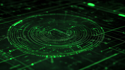 Poster - Vector green radar in searching on Black Background