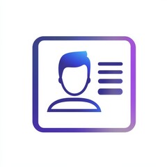 Aufkleber - Digital ID Card Icon with Rounded Edges and User Profile, Modern Minimalist Design 