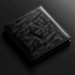 Aufkleber - Elegant Black Textured Folder with Square Accent: A Statement of Style and Organization in Dark, Sophisticated Design