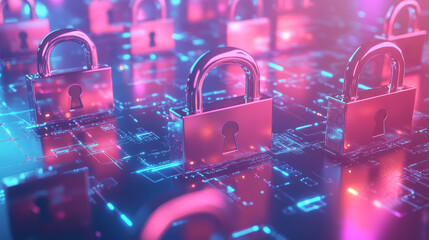 Poster - Cloud computing of cyber security, digital data network protection. High-speed connection data analysis. Technology data binary code network conveying connectivity background concept.