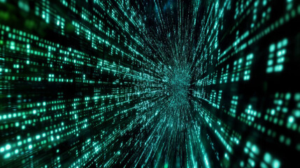 Poster - Cloud computing of cyber security, digital data network protection. High-speed connection data analysis. Technology data binary code network conveying connectivity background concept.