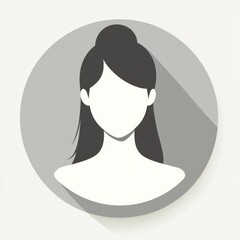 Aufkleber - Minimalist Woman Profile Icon with Sleek Hair and Faceless Design, Emphasizing Elegance and Modernity.