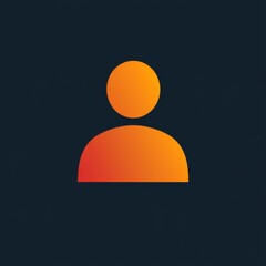 Aufkleber - Orange User Icon on Dark Background with Gradient - Profile Placeholder Illustration