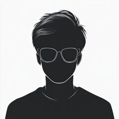 Poster - Sleek Silhouette: A Mysterious Figure in Sunglasses - Modern Vector Illustration with Elegant Hairstyle and Clean Lines.