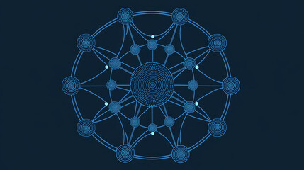 Poster - shield Protection Cyber security Technology. Secure data privacy. Half of the shield shows the connection of dots and lines. with a dark blue background. 