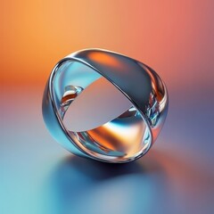 Poster - A glossy silver object with a curved and looping appearance