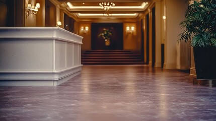 Poster - Lobby in hotel, reception desk.