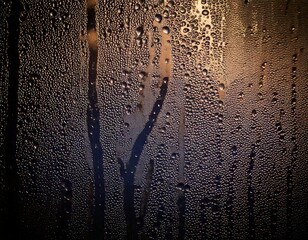 Wall Mural - captivating close-up view of intricate condensation patterns forming on a cold glass surface, emphas
