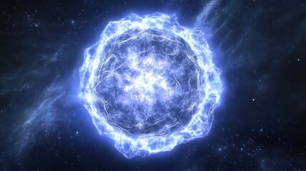 Canvas Print - a beautiful bright ball of light is in outer space
