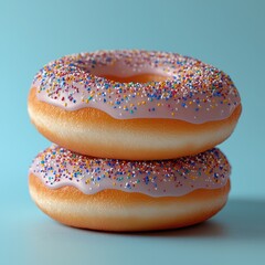 Poster - Donuts, on light blue background.