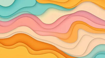 Poster - pleasant and attractive background with an abstract pattern similar to waves in blue and yellow tones
