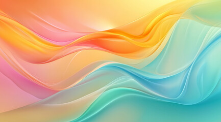 Poster - pleasant and attractive background with an abstract pattern similar to waves in blue and yellow tones
